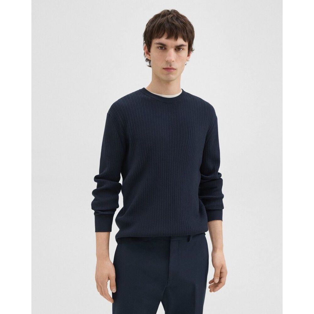 THEORY Sweater Mens XL Blue Pullover Crew Long Sleeve Knit RILAND $225